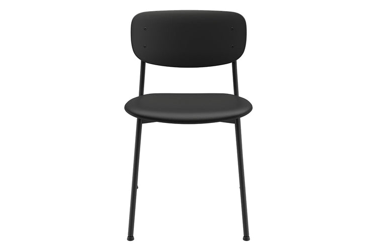 Wilma 4 Leg Chair - Synthetic Leather Seat and Black Back