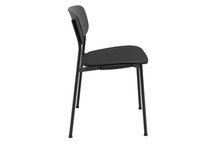 Wilma 4 Leg Chair - Synthetic Leather Seat and Black Back