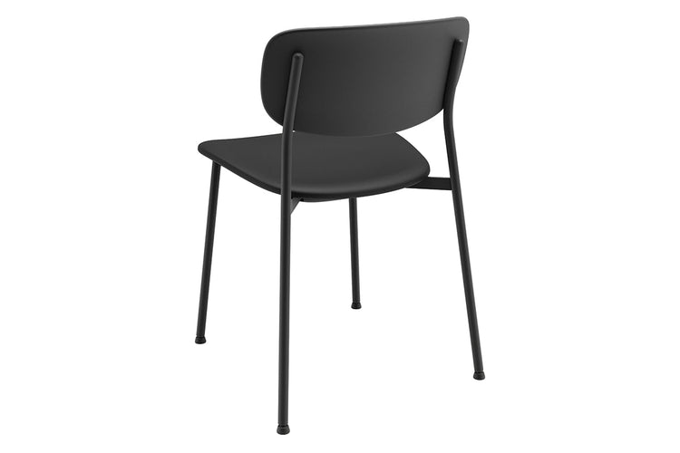 Wilma 4 Leg Chair - Synthetic Leather Seat and Black Back