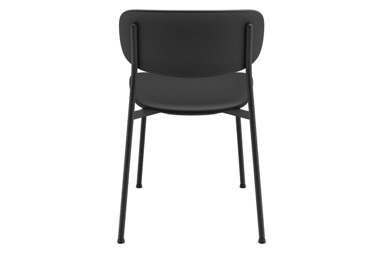 Wilma 4 Leg Chair - Synthetic Leather Seat and Black Back