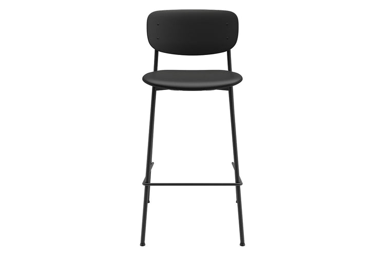 Wilma Counter Stool 4 Leg Base - Synthetic Leather Seat and Black Back - 760mm Seat Height