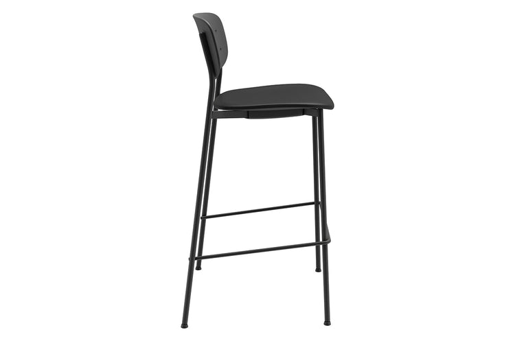 Wilma Counter Stool 4 Leg Base - Synthetic Leather Seat and Black Back - 760mm Seat Height