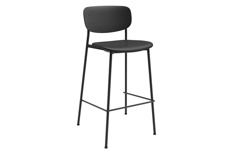 Wilma Counter Stool 4 Leg Base - Synthetic Leather Seat and Black Back - 760mm Seat Height