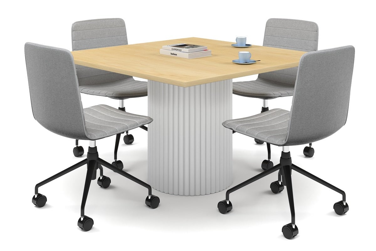 Baobab Circular Base Boardroom Rectangle Table [1200L x 1200W] Jasonl white leg maple 