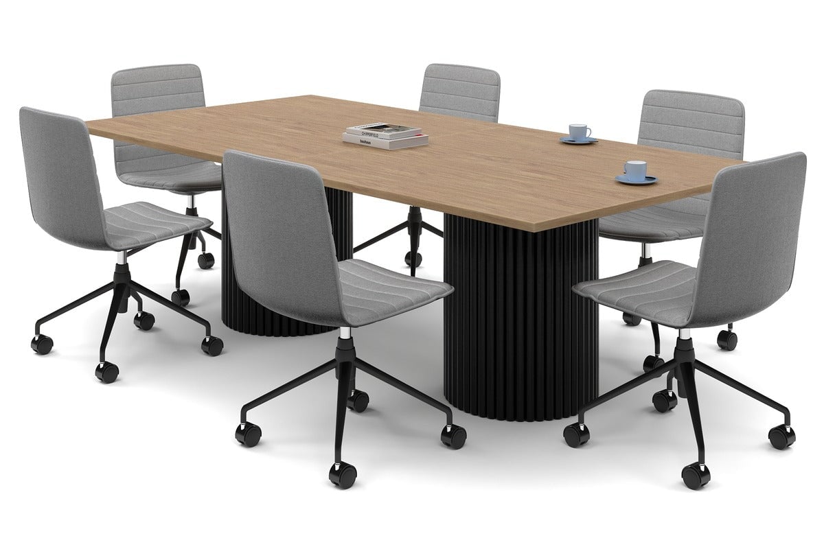 Baobab Circular Base Boardroom Rectangle Table [2400L x 1200W] Jasonl black leg salvage oak 