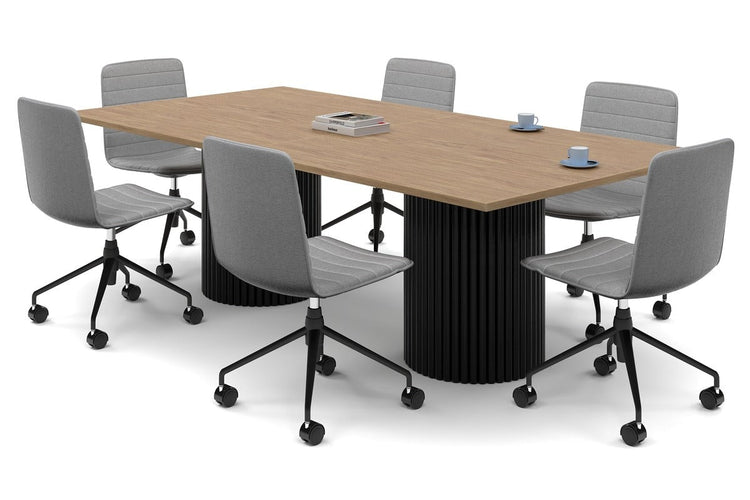 Baobab Circular Base Boardroom Rectangle Table [2400L x 1200W] Jasonl black leg salvage oak 