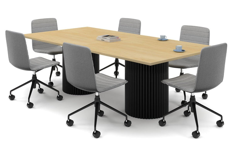 Baobab Circular Base Boardroom Rectangle Table [2400L x 1200W] Jasonl black leg maple 