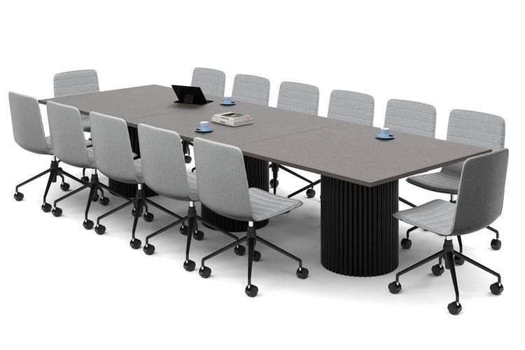 Baobab Circular Base Boardroom Rectangle Table [3600L x 1200W] Jasonl black leg dark oak 