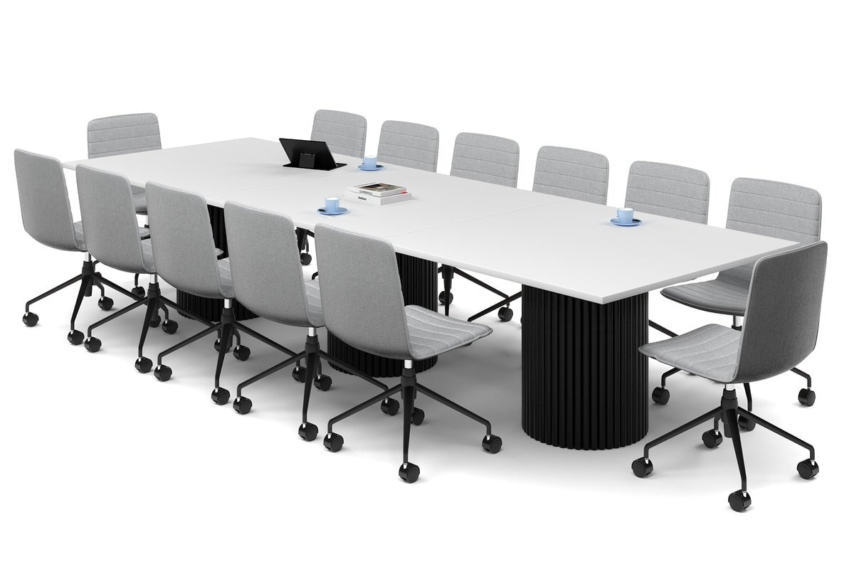 Baobab Circular Base Boardroom Rectangle Table [3600L x 1200W] Jasonl black leg white 