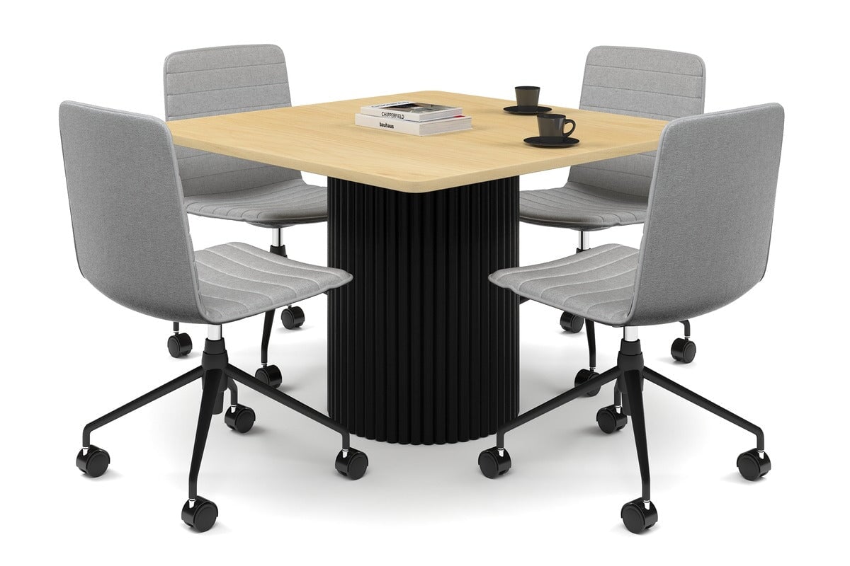 Baobab Circular Base Boardroom Rectangle Table - Rounded Corners [1100L x 1100W with Rounded Corners] Jasonl black leg maple 