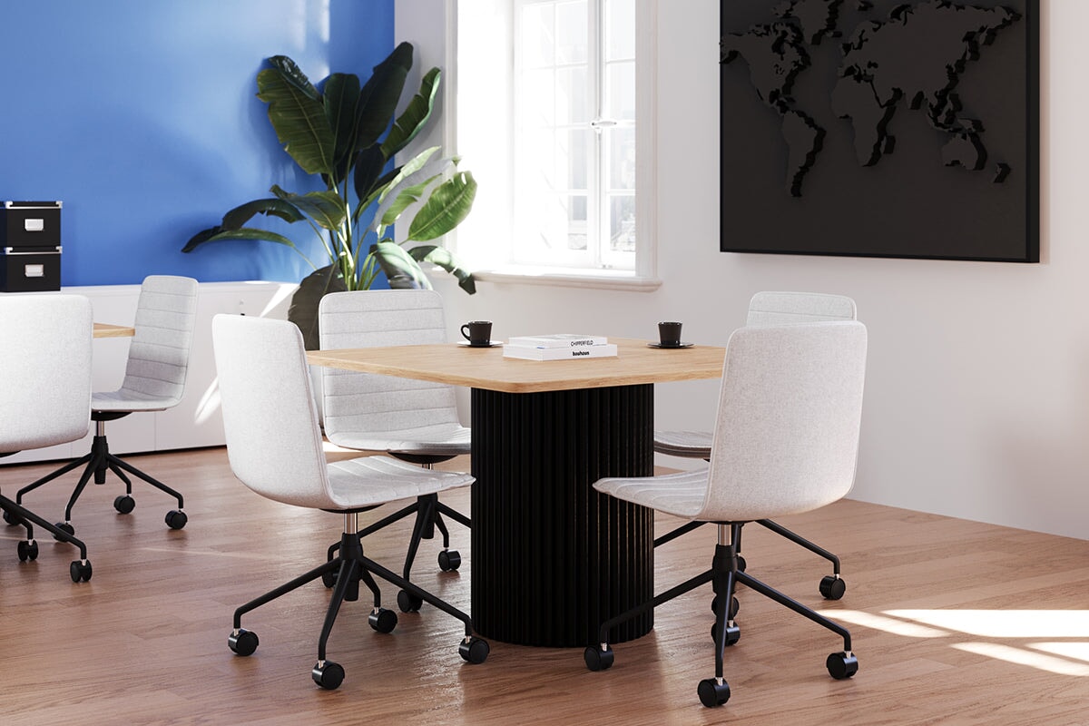 Baobab Circular Base Boardroom Rectangle Table - Rounded Corners [1100L x 1100W with Rounded Corners] Jasonl 