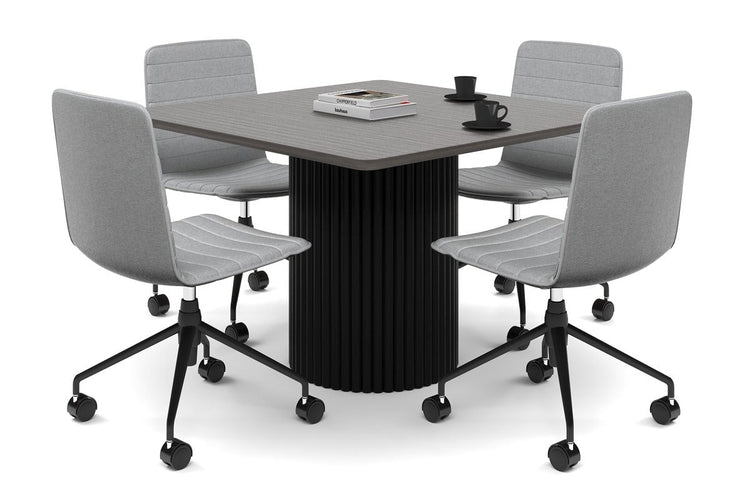 Baobab Circular Base Boardroom Rectangle Table - Rounded Corners [1100L x 1100W with Rounded Corners] Jasonl black leg dark oak 