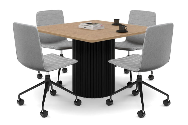 Baobab Circular Base Boardroom Rectangle Table - Rounded Corners [1100L x 1100W with Rounded Corners] Jasonl black leg salvage oak 