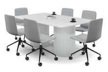  - Baobab Circular Base Boardroom Rectangle Table - Rounded Corners  [1800L x 1100W with Rounded Corners] - 1