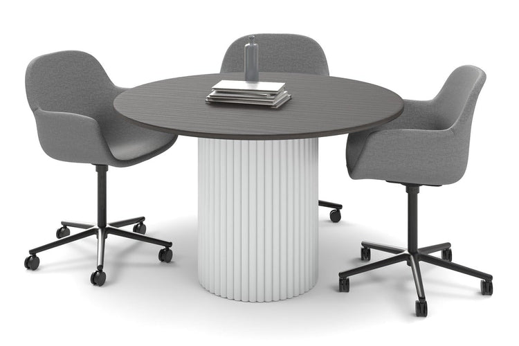 Baobab Circular Base Boardroom Round Table [1200 mm] Jasonl white leg dark oak 