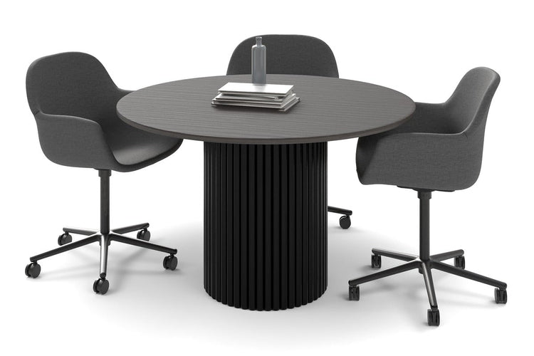 Baobab Circular Base Boardroom Round Table [1200 mm] Jasonl black leg dark oak 