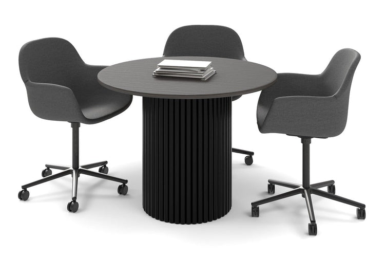 Baobab Circular Base Boardroom Round Table [600 mm] Jasonl black leg dark oak 