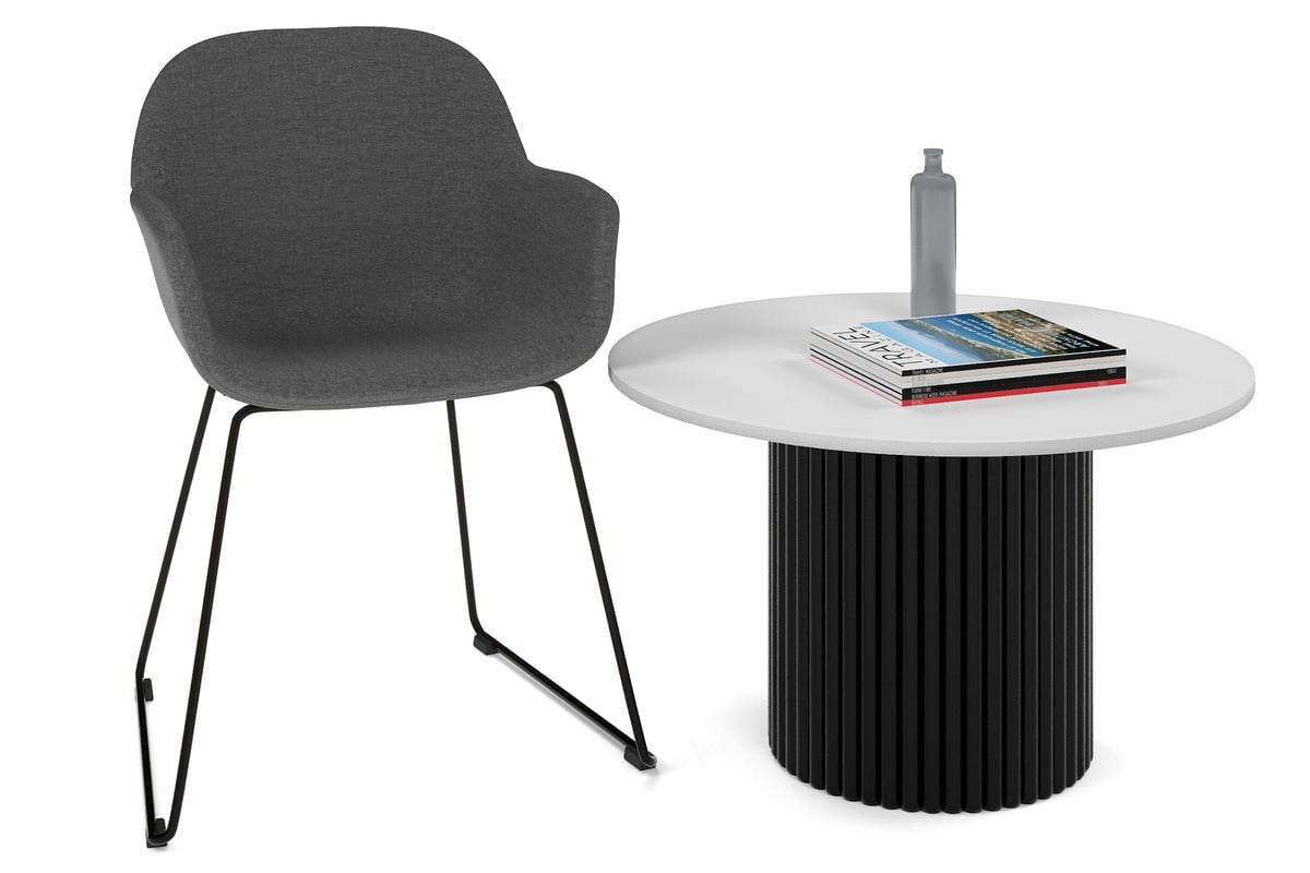 Baobab Circular Base Coffee Round Table [800mm] Jasonl black leg white 