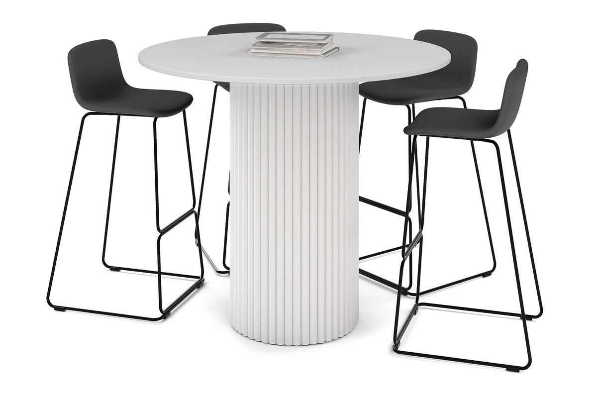 Baobab Circular Base Counter Cafe Table [1200mm] Jasonl 540mm white base white 