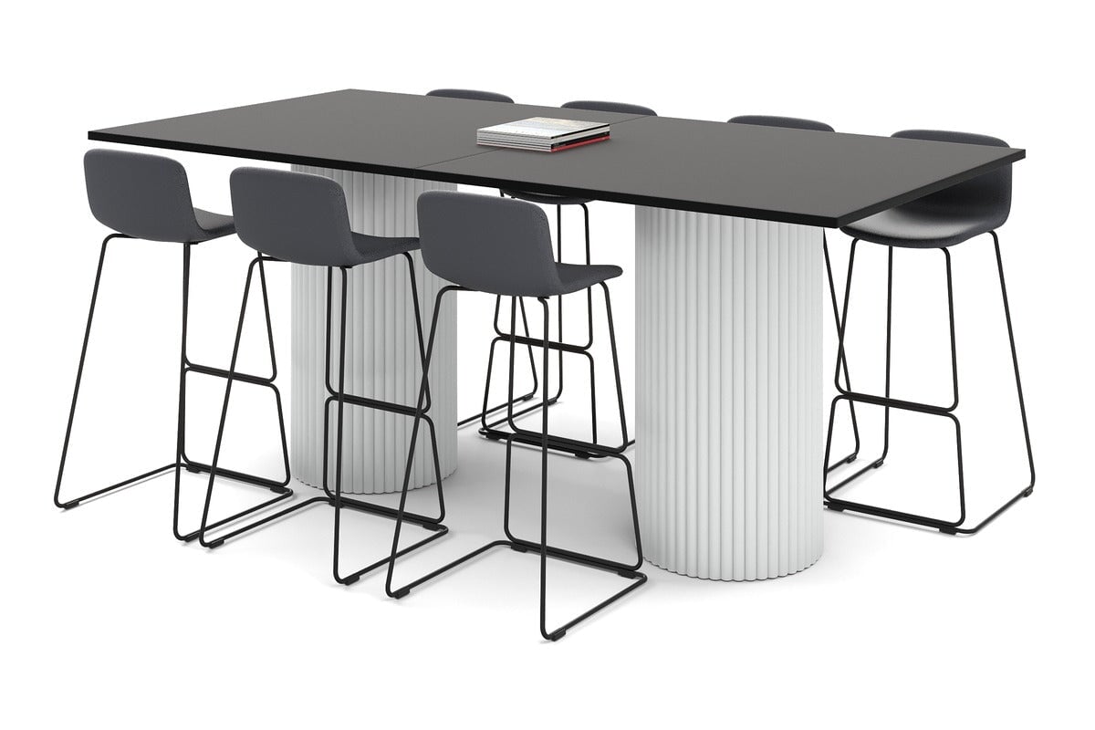 Baobab Circular Base Counter Rectangle Table [2400L x 1200W] Jasonl white leg black 