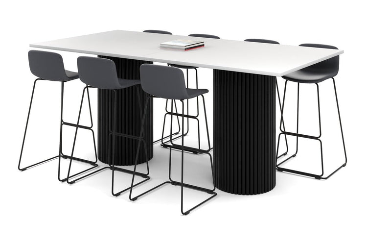 Baobab Circular Base Counter Rectangle Table [2400L x 1200W] Jasonl black leg white 