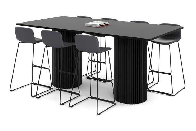 Baobab Circular Base Counter Rectangle Table [2400L x 1200W] Jasonl black leg black 