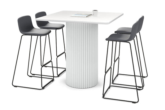 Baobab Circular Base Counter Rectangle Table - Rounded Corners [1100L x 1100W with Rounded Corners] Jasonl white leg white 