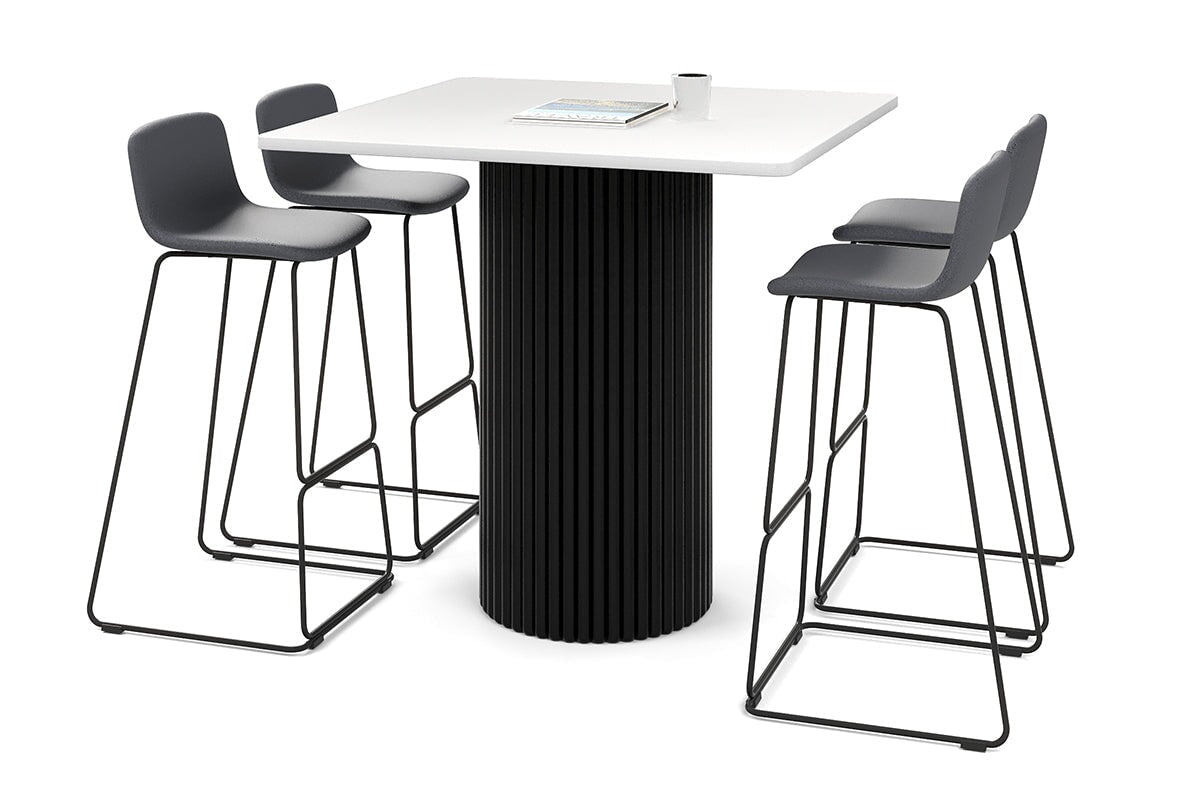 Baobab Circular Base Counter Rectangle Table - Rounded Corners [1100L x 1100W with Rounded Corners] Jasonl black leg white 