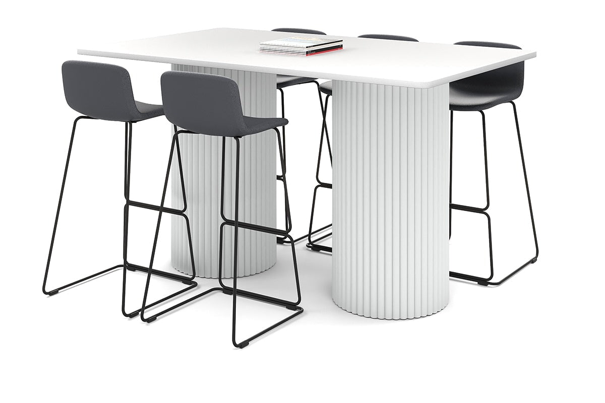 Baobab Circular Base Counter Rectangle Table - Rounded Corners [1800L x 1100W with Rounded Corners] Jasonl white leg white 