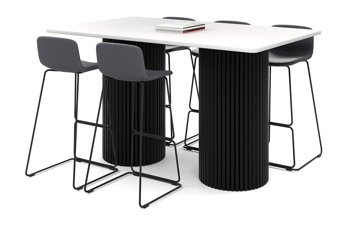 Baobab Circular Base Counter Rectangle Table - Rounded Corners [1800L x 1100W with Rounded Corners] Jasonl black leg white 