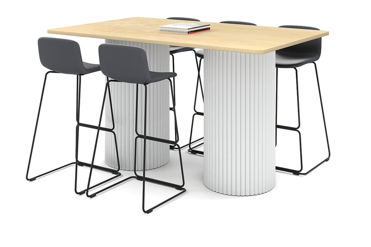 Baobab Circular Base Counter Rectangle Table - Rounded Corners [1800L x 1100W with Rounded Corners] Jasonl white leg maple 