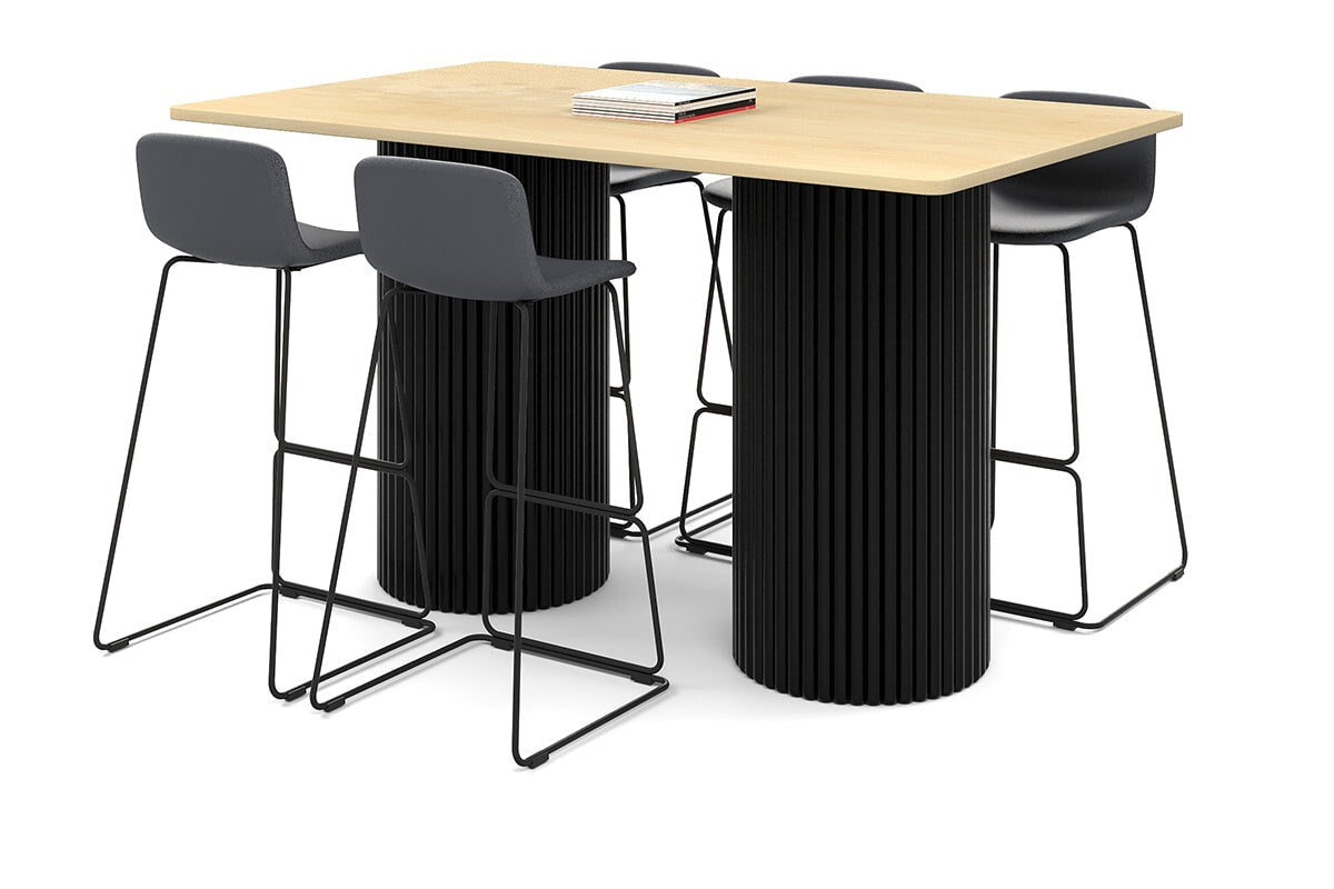 Baobab Circular Base Counter Rectangle Table - Rounded Corners [1800L x 1100W with Rounded Corners] Jasonl black leg maple 