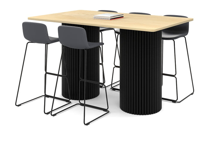 Baobab Circular Base Counter Rectangle Table - Rounded Corners [1800L x 1100W with Rounded Corners] Jasonl black leg maple 