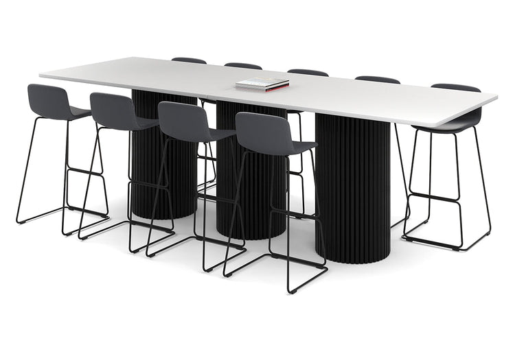 Baobab Circular Base Counter Rectangle Table - Rounded Corners [3200L x 1100W with Rounded Corners] Jasonl black leg white 