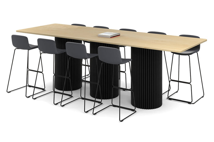 Baobab Circular Base Counter Rectangle Table - Rounded Corners [3200L x 1100W with Rounded Corners] Jasonl black leg maple 