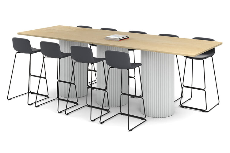 Baobab Circular Base Counter Rectangle Table - Rounded Corners [3200L x 1100W with Rounded Corners] Jasonl white leg maple 