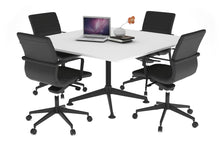  - Boardroom Table Premium Indented Black Leg Blackjack [1100L x 1100W with Rounded Corners] - 1