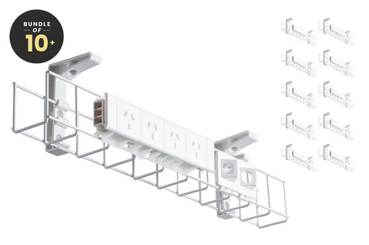 CMS Cable Management Basket Single Metal+Tray Includes 4 Power 2 Data - Bulk [950W x 105H] CMS 