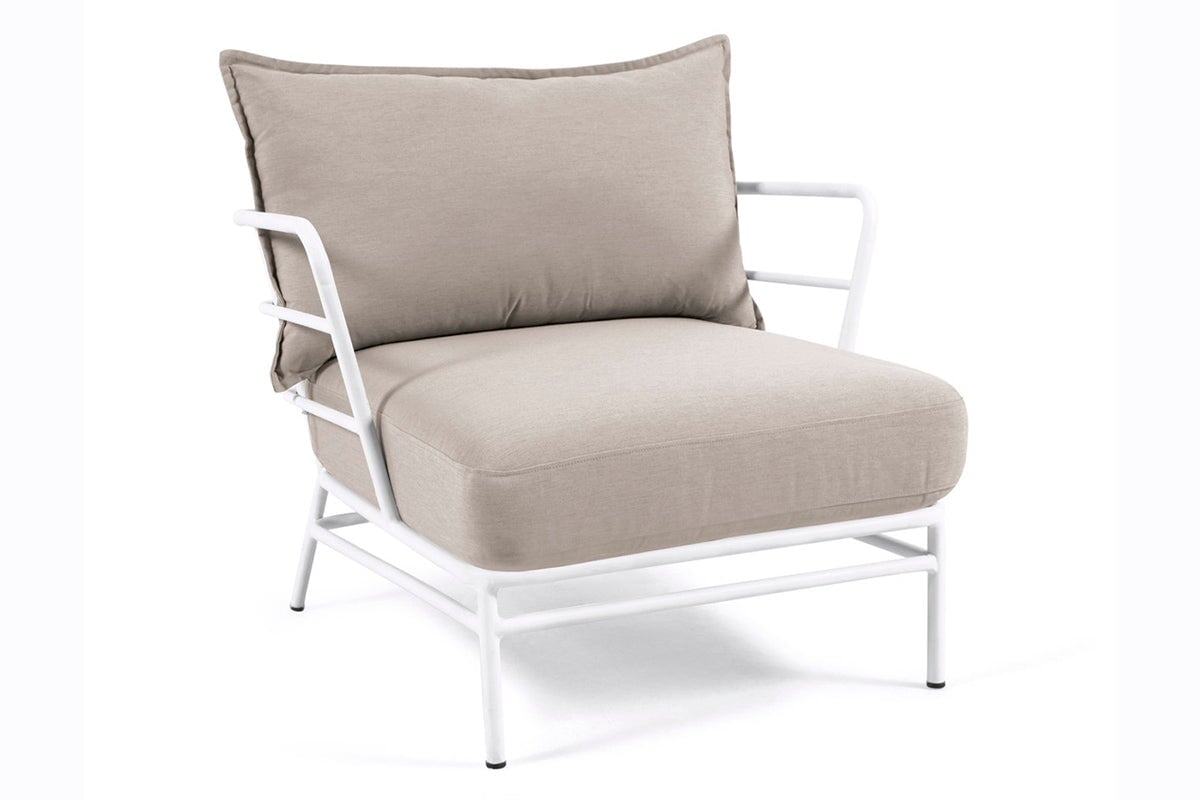 Como Maria Lounge Armchair Como grey cushion/white frame 