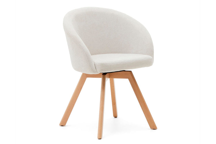 Como Marven Chair - Chenille Fabric [Chenille Fabric] Como beige seat/natural leg 