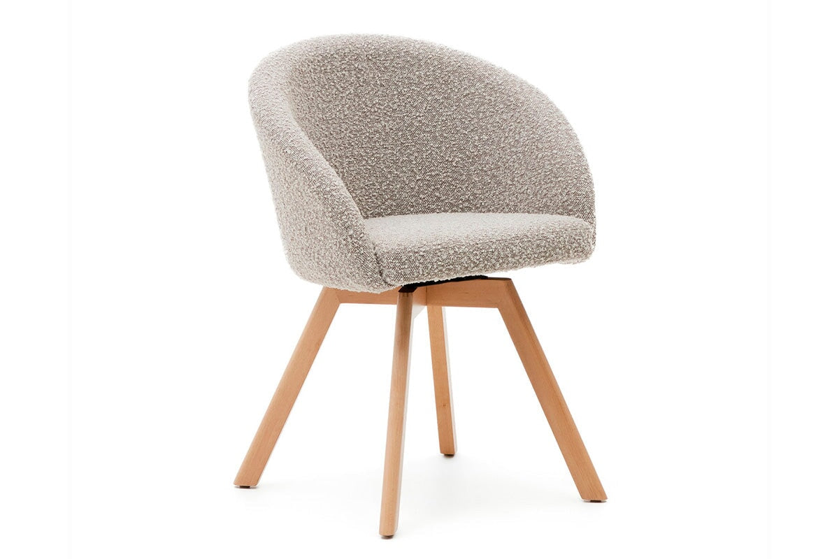 Como Marven Chair - Shearling Fabric [Shearling Fabric] Como grey seat/natural leg 