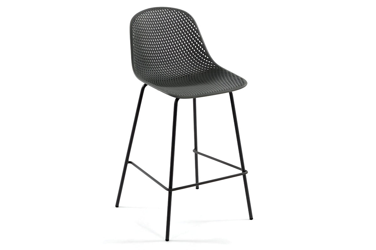 Como Quinby Outdoor Plastic Stool - 750mm Seat Height [1070H x 490W] Como grey 