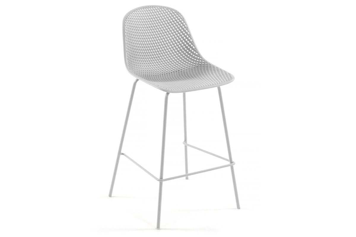 Como Quinby Outdoor Plastic Stool - 750mm Seat Height [1070H x 490W] Como white 