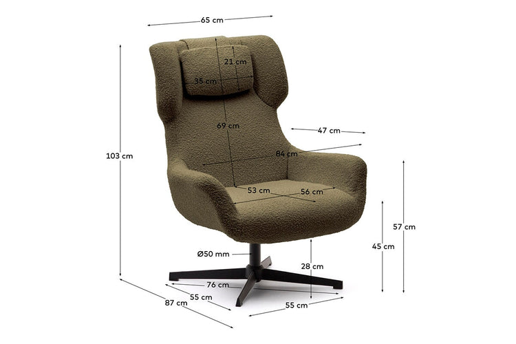 Como Zalin Armchair - Shearling Fabric [Shearling Fabric] Como 