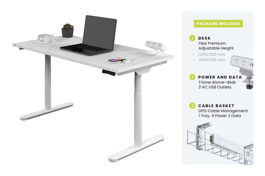 Flexi Premium Height Adjustable Desk - Power Up Package Jasonl 