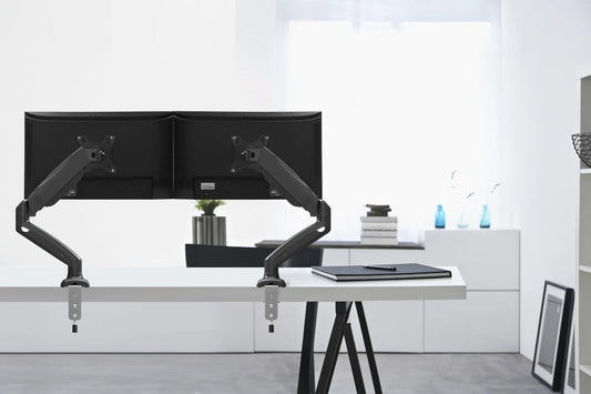 Interactive Dual Single Monitor Arm Black - Pear Shaped Jasonl 