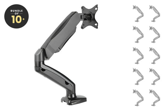 Interactive Single Monitor Arm Black - Pear Shaped - Bulk Jasonl 