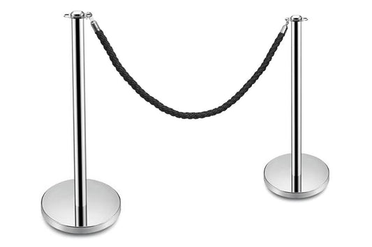 JasonL Rope Barrier Bollard - Silver Set of 2 Jasonl none 