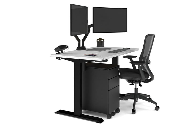 Just Right Height Adjustable Desk [1200L x 700W] Jasonl black leg white none