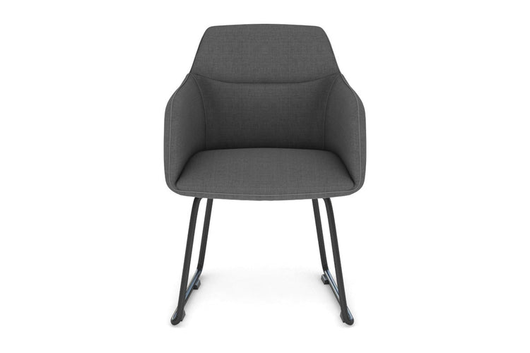 McDuck Sled Cafe Chair - Black Base Jasonl fabric dark grey 